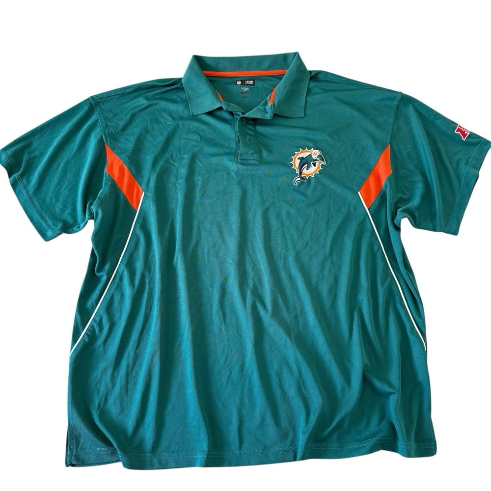 NFL Miami Dolphins Team Apparel Men's Shirt Size 3XL Teal Orange Vintage Logo